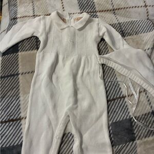 White Boys Christening outfit with bonnet
